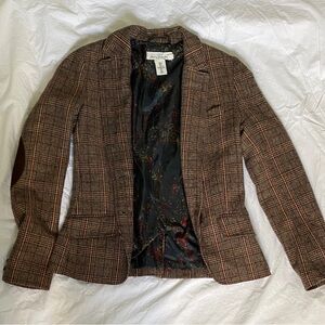 Houndstooth and Plaid Brown Coat